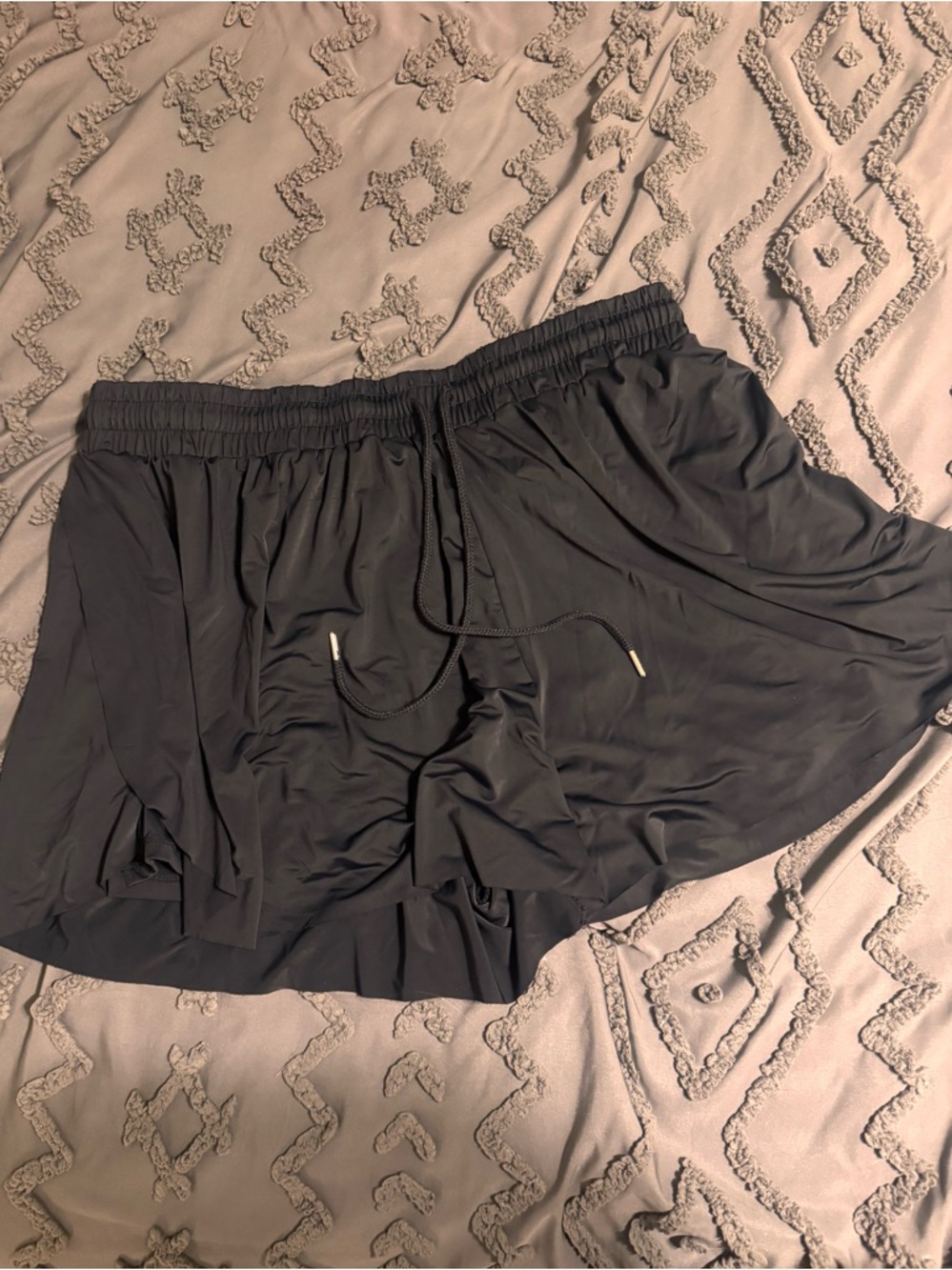 Black Womens Drawstring Athletic Shorts